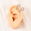 304 Stainless Steel Triple Pentagon Cuff Earrings EJEW-K268-88P-3