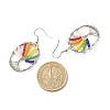 Oval with Tree of Life Glass Seed Braided Dangle Earrings EJEW-JE04874-01-4