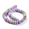 Handmade Flower Printed Polymer Clay Beads Strands CLAY-M003-02-2