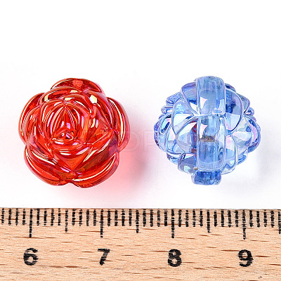 Transparent Acrylic Flower Beads TACR-T028-02-1