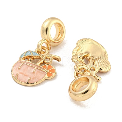 Rack Plating Alloy Enamel Drink European Dangle Charms FIND-B034-48G-01-1