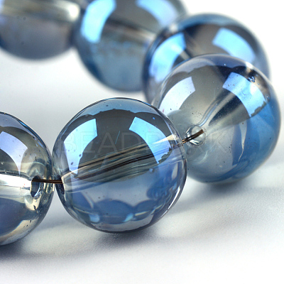 Electroplate Glass Beads Strands X-EGLA-Q062-8mm-A14-1
