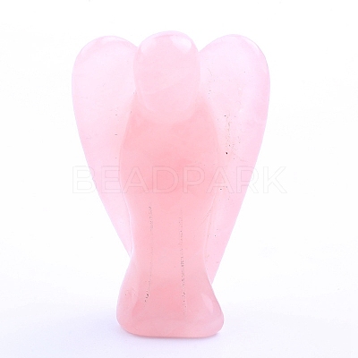 Natural Rose Quartz Carved Healing Angel Figurines PW-WG21334-01-1