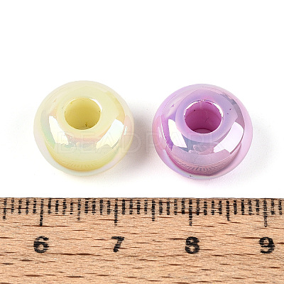 UV Plating Luminous Opaque Acrylic European Beads X-OACR-N154-04-1