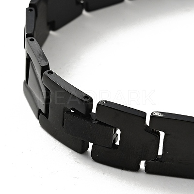 PVD Vacuum Plating 201 Stainless Steel Rectangle Watch Band Bracelet BJEW-H550-01EB-1