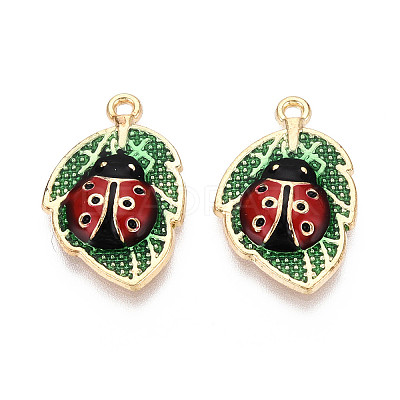 Alloy Enamel Pendants ENAM-N062-13KCG-1