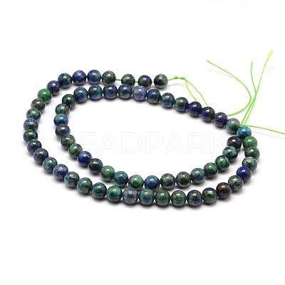 Natural Chrysocolla and Lapis Lazuli Beads Strands X-G-M279-08-4mm-1