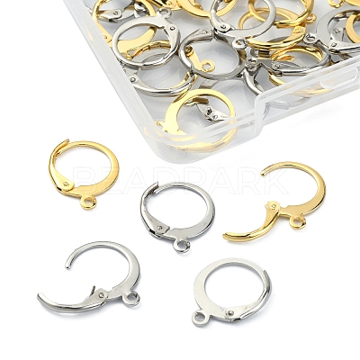 40Pcs 2 Colors 304 Stainless Steel Leverback Earring Findings STAS-FS0001-24-1