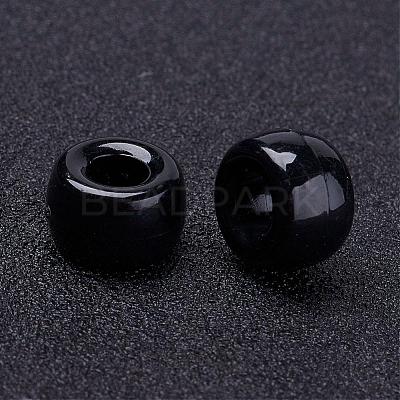 Opaque Acrylic European Large Hole Beads PL338-45-1