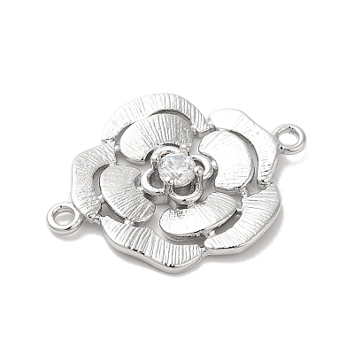 Brass Pave Glass Connector Charms KK-Z073-32P-01-1