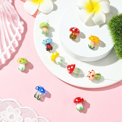 10Pcs 10 Colors Handmade Lampwork Beads LAMP-CJ0002-81-1