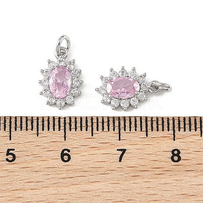 SHEGRACE Brass Micro Pave Cubic Zirconia Pendants XGRQ2O306-446B-P-1