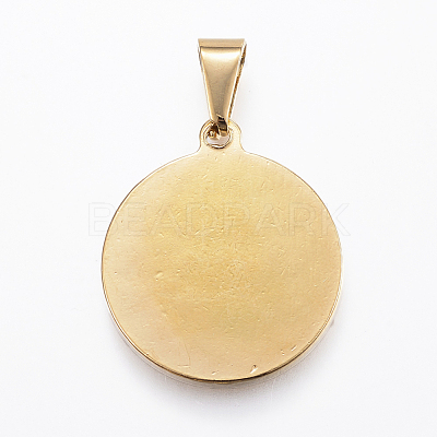 Real 18K Gold Plated 304 Stainless Steel Pendants X-STAS-H372-01B-1