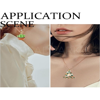 10Pcs 10 Styles Plant Alloy Enamel Pendants ENAM-YW0004-09-1