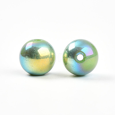 Electroplate Pearlized Glass Pearl Beads EGLA-T021-14C-03-1