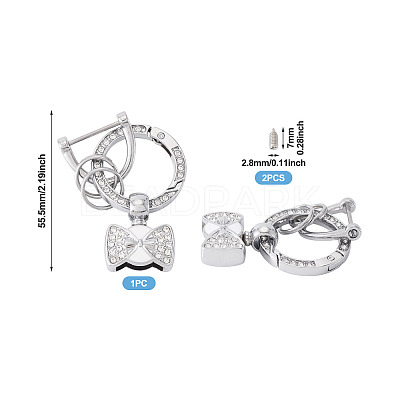 1Pc DIY Alloy Rhinestone Spring Gate Rings Keychains FIND-TA0008-54B-P-1