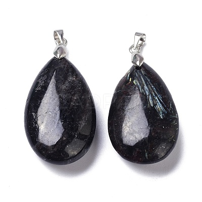 Natural Glaucophane Pendants G-D084-01P-B14-1