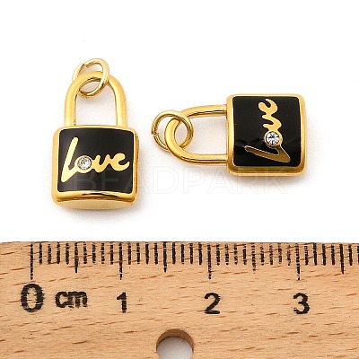 304 Stainless Steel with Crystal Rhinestone Enamel Pendants STAS-G358-09G-02-1