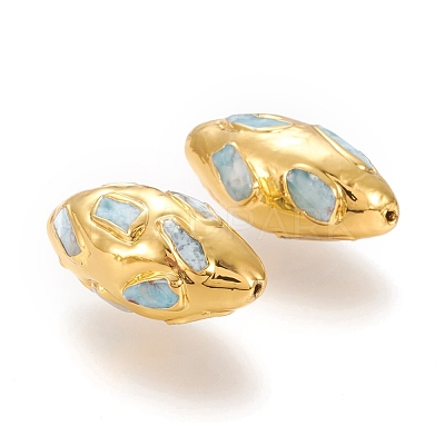 Golden Plated Brass Beads G-P439-A01-1