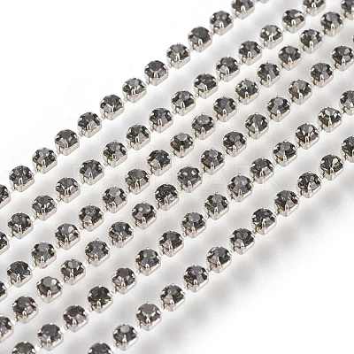 Brass Rhinestone Strass Chains CHC-S6-17S-1-1