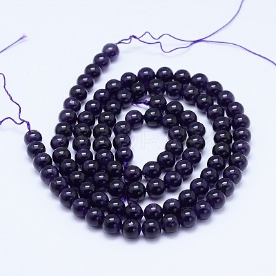 Natural Amethyst Round Bead Strands X-G-M212-4mm-03C-1
