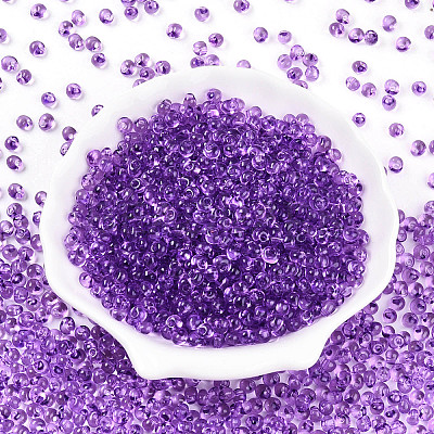 3/0 Baking Paint Glass Fringe Seed Beads SEED-A034-04F-1