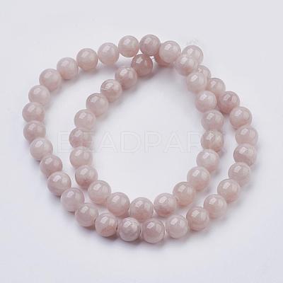 Natural Yellow Jade Beads Strands G-G598-8mm-YXS-06-1