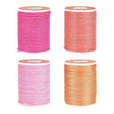 4 Rolls 4 Colors Round Waxed Polyester Cord YC-TA0001-27A-1