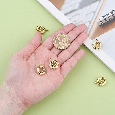 Rack Plating Brass Spring Clasps LS-KK-D399-B-G-NF-1