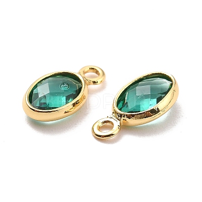Eco-Friendly Brass with Glass Pendants KK-K268-01R-1