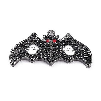 Rack Plating Brass Cubic Zirconia Pendants KK-D031-09B-01-1