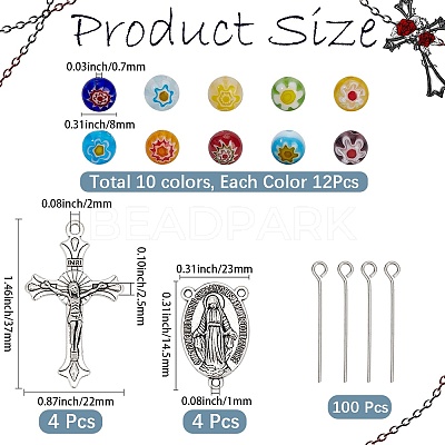 DIY Rosary Bead Jewelry Making Finding Kits DIY-SC0031-64-1
