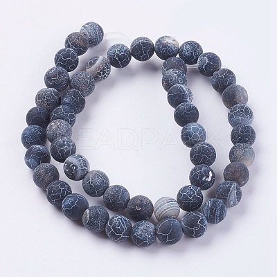 Natural Weathered Agate Beads Strands G-G589-8mm-M-1