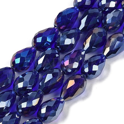 Transparent Electroplate Glass Beads Strands LS-EGLA-N013-T8mm-B07-1