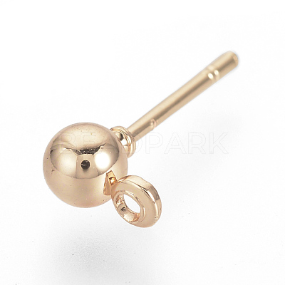 Iron Ball Stud Earring Findings X-KK-R071-09RG-1