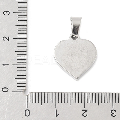 304 Stainless Steel Heart Pendants LS-STAS-R162-01P-04-1
