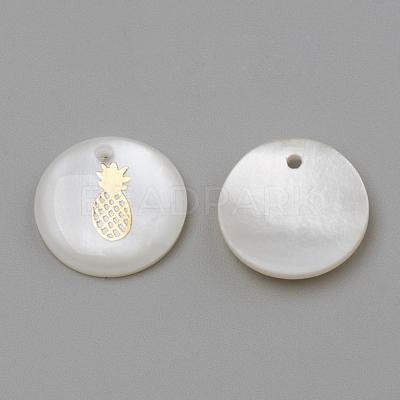 Freshwater Shell Pendants SHEL-Q010-009G-1