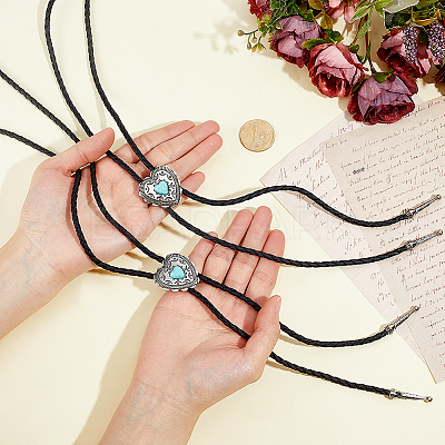 2Pcs PU Leather Bolo Tie Necklaces NJEW-ME0001-22A-1