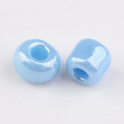 DIY Craft Beads 12/0 Opaque Colors Lustered Round Glass Seed Beads X-SEED-A012-2mm-123-1