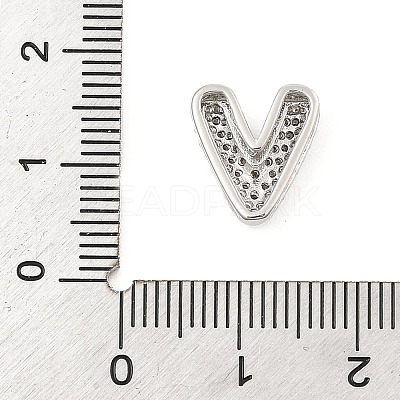 Brass Micro Pave Cubic Zirconia Slide Charms ZIRC-I068-08P-1