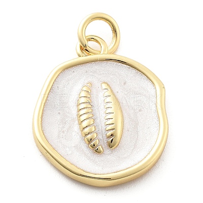 Ocean Theme Brass Enamel Pendants X-KK-Q029-01G-G-1