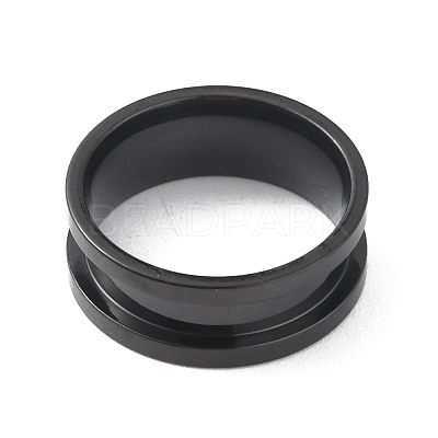 201 Stainless Steel Grooved Finger Ring RJEW-WH0004-32C-EB-1