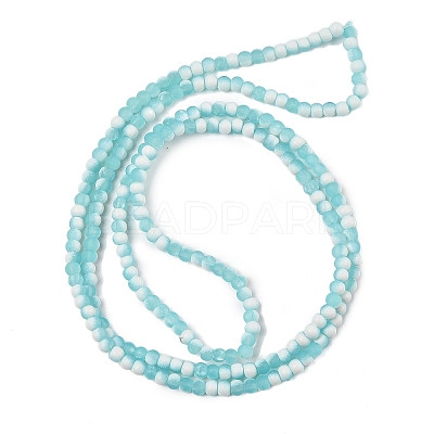 Frosted Crackle Glass Beads Strands GLAA-U001-4mm-M08-1