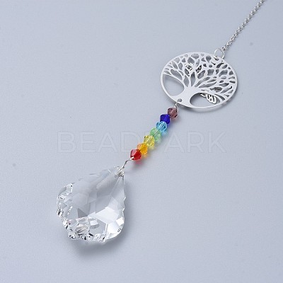 Crystals Chandelier Suncatchers Prisms Chakra Hanging Pendant AJEW-I040-20P-1