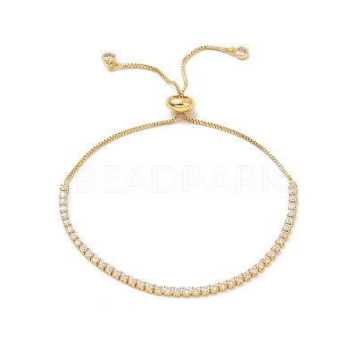 Adjustable Rack Plating Brass Cubic Zirconia Chain Bracelets BJEW-A132-01G-1