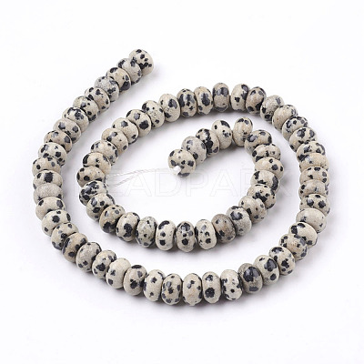 Natural Dalmatian Jasper Beads Strands G-O162-02-5x8mm-1