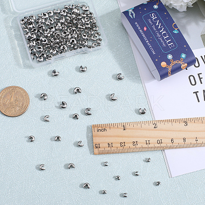 240Pcs 3 Style 304 Stainless Steel Crimp Beads Covers STAS-SC0005-86-1