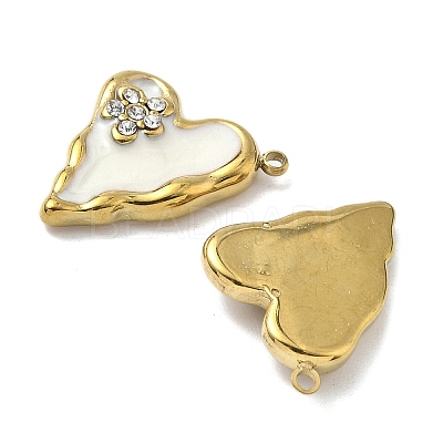 304 Stainless Steel with Crystal Rhinestone Enamel Pendants STAS-G362-03G-1