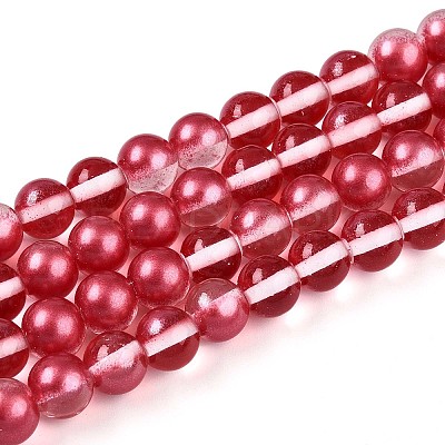 Baking Paint Transparent Glass Beads X1-DGLA-N011-8mm-06-1