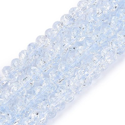 Crackle Transparent Glass Beads Strands GLAA-N069-02A-03-1
